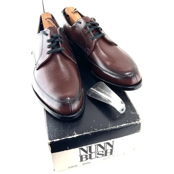 Vintage Nunn Bush Spartan Brown Leather Dress Shoes Men’s Size 7.5 E