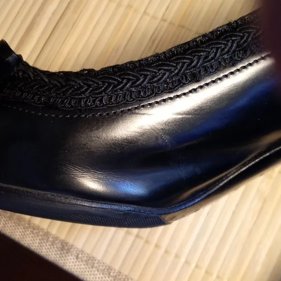 Vintage PRADA Elegant Black Leather &amp; Velvet Bows Women's Heels EU Size 39.5