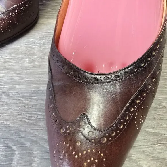 Vintage Ralph Lauren Womens 8.5 Wing Tip Leather Classic‎ Pumps Heels Old Money
