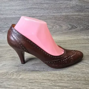 Vintage Ralph Lauren Womens 8.5 Wing Tip Leather Classic‎ Pumps Heels Old Money