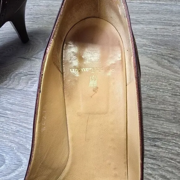 Vintage Ralph Lauren Womens 8.5 Wing Tip Leather Classic‎ Pumps Heels Old Money