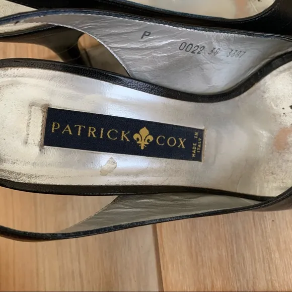 Vintage Rare 90s Patrick Cox Black Cut Out Heels Pumps Shoes size 38