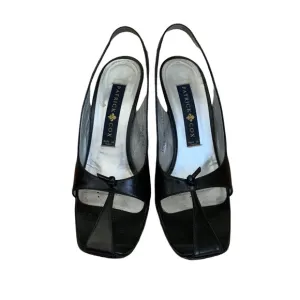 Vintage Rare 90s Patrick Cox Black Cut Out Heels Pumps Shoes size 38