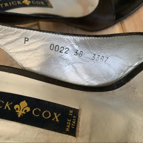 Vintage Rare 90s Patrick Cox Black Cut Out Heels Pumps Shoes size 38