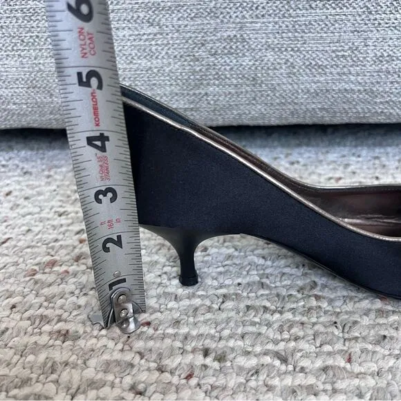 Vintage Salvatore Ferragamo black satin shoes