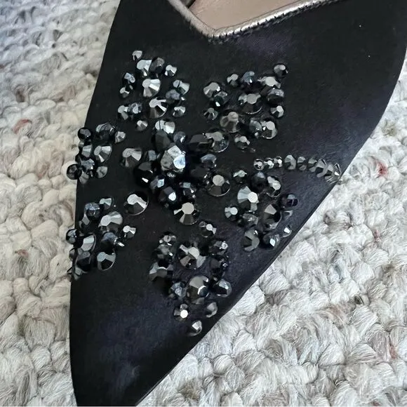 Vintage Salvatore Ferragamo black satin shoes