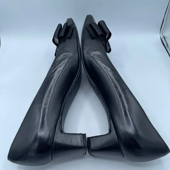 Vintage Stuart weitzman black bow tie pumps 10
