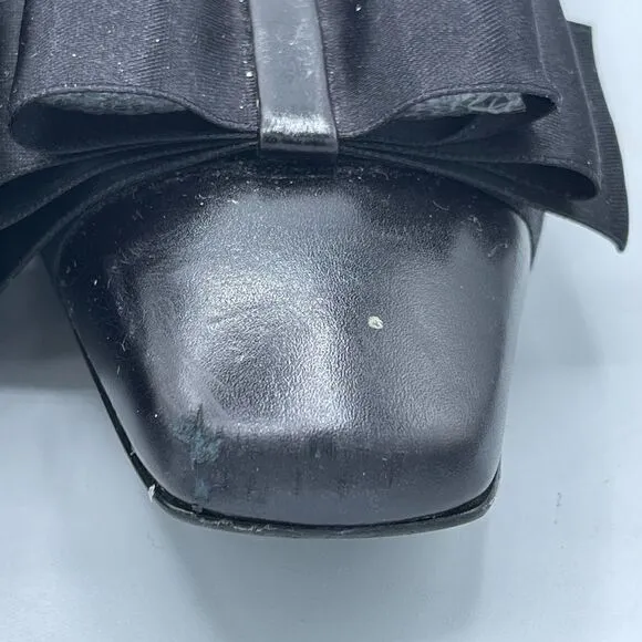 Vintage Stuart weitzman black bow tie pumps 10