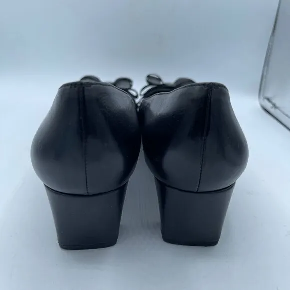 Vintage Stuart weitzman black bow tie pumps 10