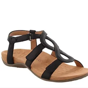 Vionic Women Jodie Leather Strappy slide flats  Sandals shoes sz 9