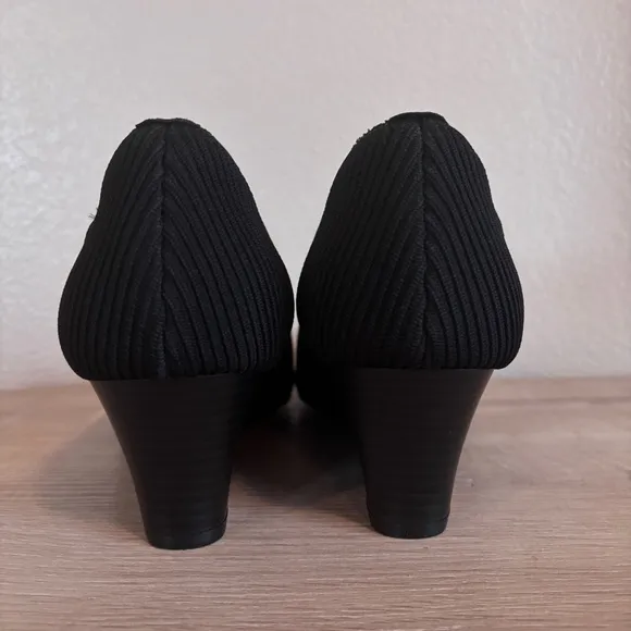 VIVAIA Margot Wedge Black Square Toe Wedge Heels Pumps Shoes Size 41.5, US 10