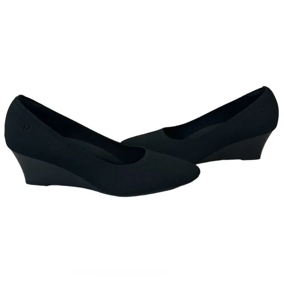 Vivaia Tamia Wedge Pro Almond Toe Black Pumps Size 42