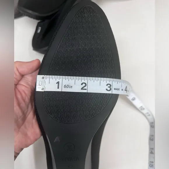 Vivaia Tamia Wedge Pro Almond Toe Black Pumps Size 42