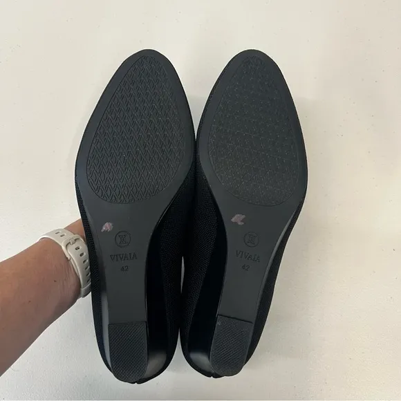 Vivaia Tamia Wedge Pro Almond Toe Black Pumps Size 42
