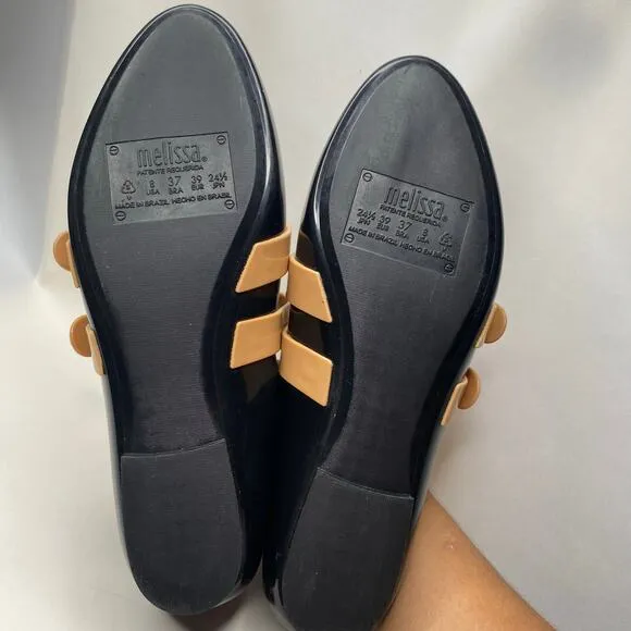 Vivienne Westwood Anglomania   Melissa Rubber Ballet Flats Shoes Straps Size 8