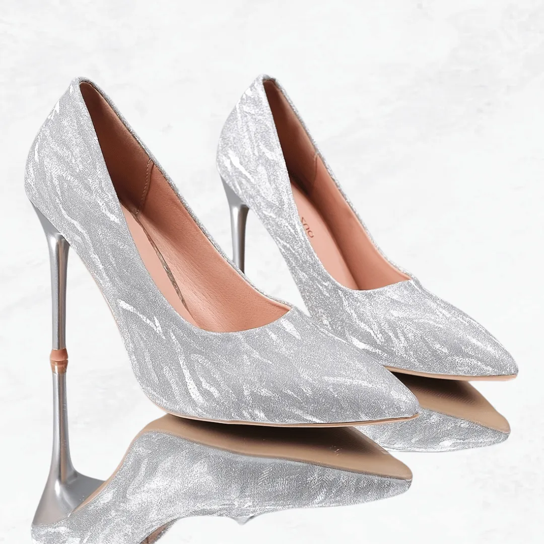 VougeVamp Designer Handmade Stiletto Bridal Heels - Sleek Pointed Toe, High Heel Dress Pumps