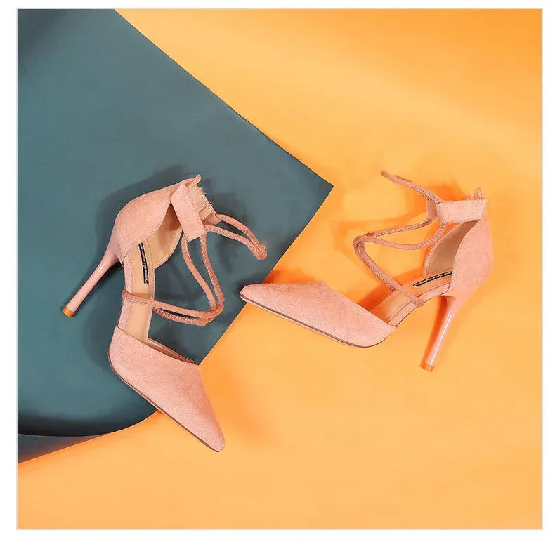 VougeVamp Women's Suede Pointed Toe Stiletto Heels – Elegant Bridal & Wedding Shoes for All Seasons