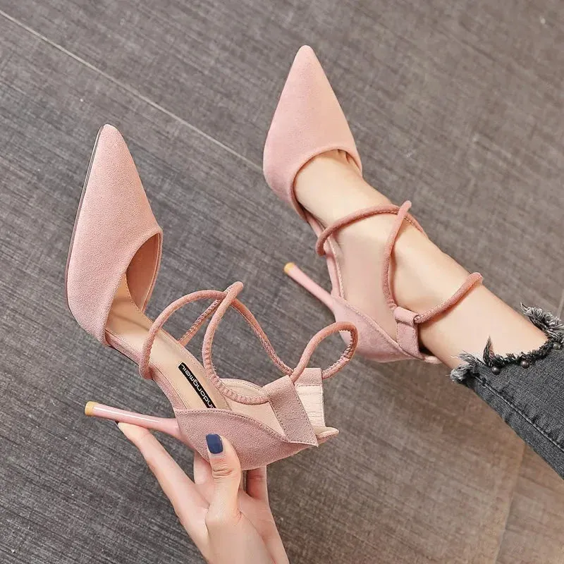 VougeVamp Women's Suede Pointed Toe Stiletto Heels – Elegant Bridal & Wedding Shoes for All Seasons