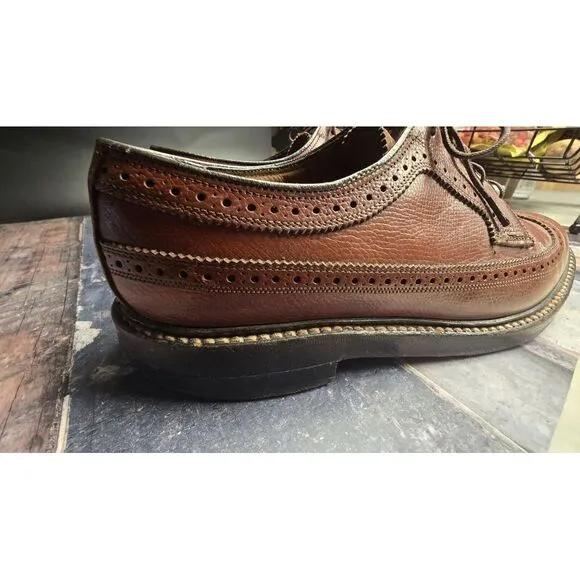 Vtg 70/80s Florsheim Imperial #93602 V-Cleat Brown Leather WingTip-‎ Men Sz 7
