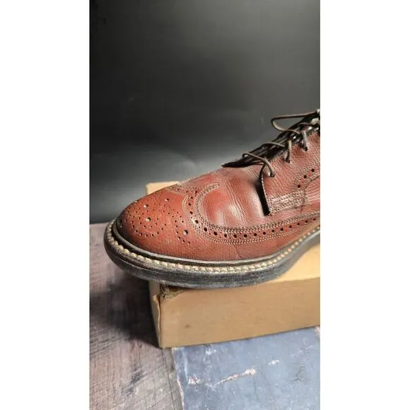 Vtg 70/80s Florsheim Imperial #93602 V-Cleat Brown Leather WingTip-‎ Men Sz 7