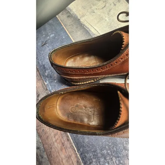 Vtg 70/80s Florsheim Imperial #93602 V-Cleat Brown Leather WingTip- Men Sz 7