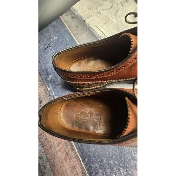 Vtg 70/80s Florsheim Imperial #93602 V-Cleat Brown Leather WingTip-‎ Men Sz 7