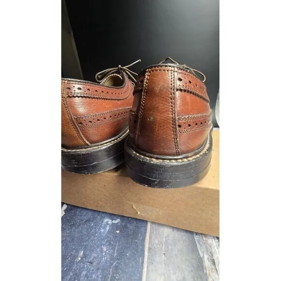 Vtg 70/80s Florsheim Imperial #93602 V-Cleat Brown Leather WingTip-‎ Men Sz 7