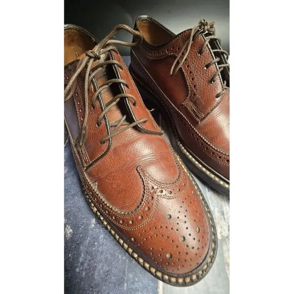 Vtg 70/80s Florsheim Imperial #93602 V-Cleat Brown Leather WingTip-‎ Men Sz 7