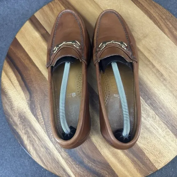 Vtg Alden Cape Cod Collection Brown Leather Dress Shoe Horse Bit Loafers 9.5 D