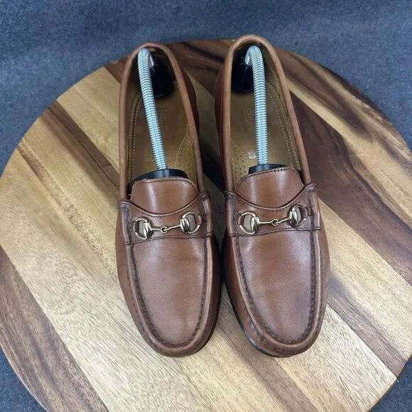 Vtg Alden Cape Cod Collection Brown Leather Dress Shoe Horse Bit Loafers 9.5 D