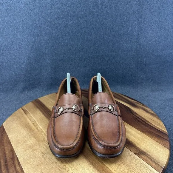 Vtg Alden Cape Cod Collection Brown Leather Dress Shoe Horse Bit Loafers 9.5 D