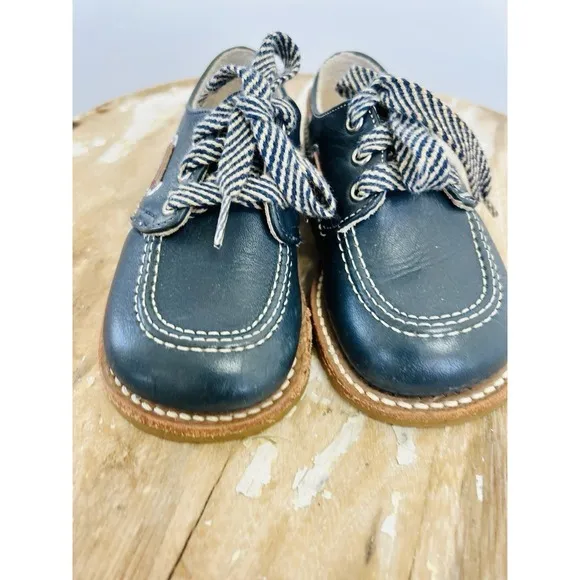 VTG Childs Stride 60s 70s Leather‎ Dress Shoes Toddler Made In USA Size 5 1/2 D