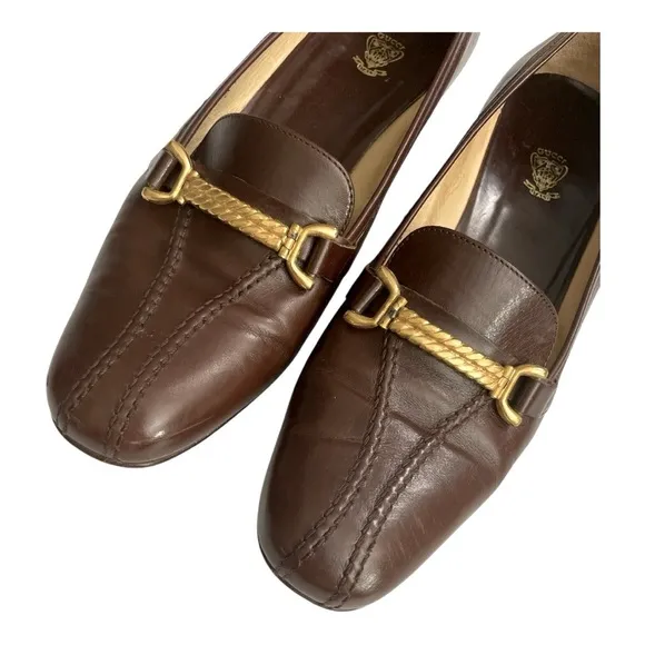 VTG Gucci Horsebit Womens Slip On Pumps Shoes Brown Leather Size (US 7.5)