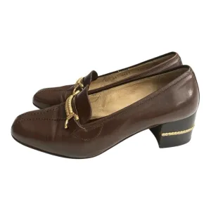 VTG Gucci Horsebit Womens Slip On Pumps Shoes Brown Leather Size (US 7.5)