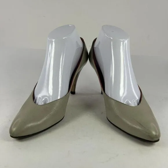 VTG YSL Yves Saint Laurent Women's Tan Sand Pumps US 8.5 M Heels Classic Shoes