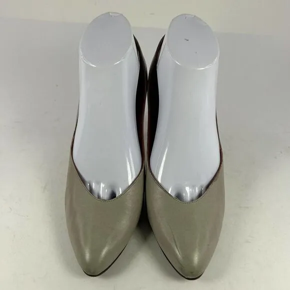 VTG YSL Yves Saint Laurent Women's Tan Sand Pumps US 8.5 M Heels Classic Shoes