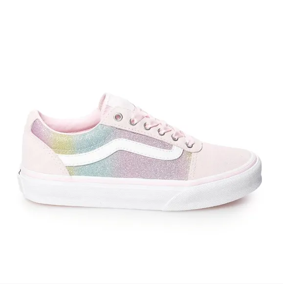 Ward Skate Glitter Vans Big Kids Size 6. Brand New  Ribbons and Laces Included