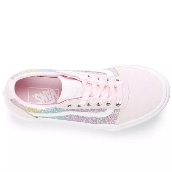Ward Skate Glitter Vans Big Kids Size 6. Brand New  Ribbons and Laces Included