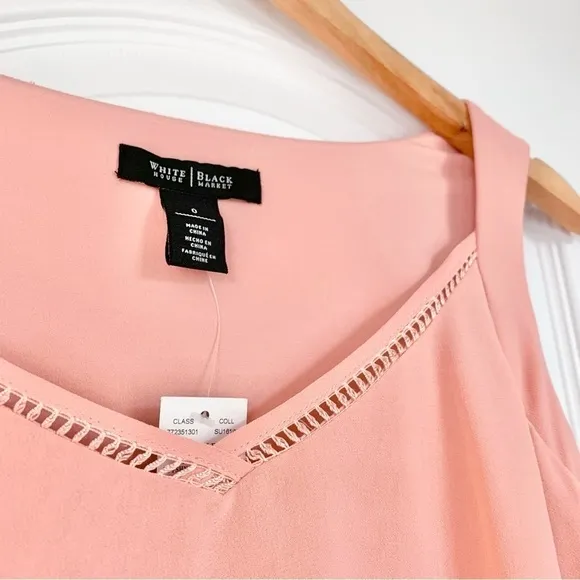 White House Black Market Asymmetric Tiered Dress in Bloom Pink / Peach