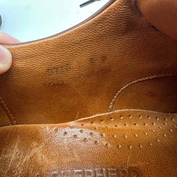 Wolf Shepherd Mens Oxford Dress Shoes 8 Brown Wing Tip Lace Up Italian Leather