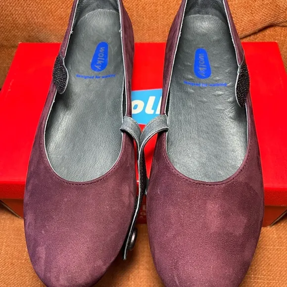 Wolky Eggplant Nubuck Mary Jane Shoes