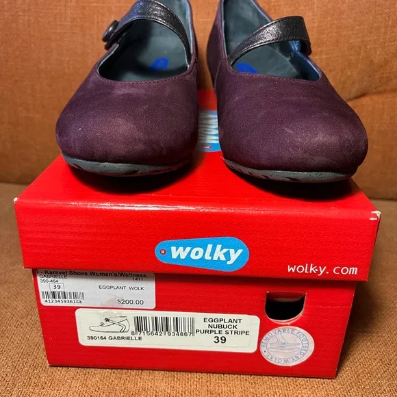 Wolky Eggplant Nubuck Mary Jane Shoes