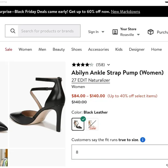 Women Naturalizer Abilyn Heels Shoes Size 5M Black
