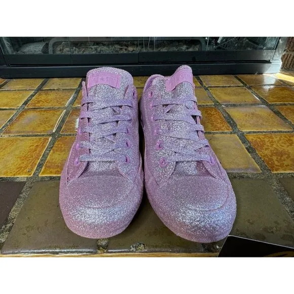 Women’s 9 Converse Chuck Taylor All Star OX Pink Glitter Shoes 162993C