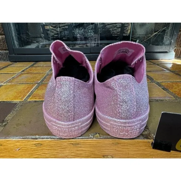 Women’s 9 Converse Chuck Taylor All Star OX Pink Glitter Shoes 162993C