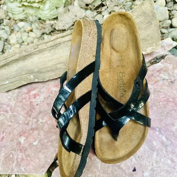 Womens Betula Birkenstock Vinja Sandals  9 US 40 EU Soft Footbed Black Strappy