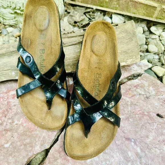 Womens Betula Birkenstock Vinja Sandals  9 US 40 EU Soft Footbed Black Strappy