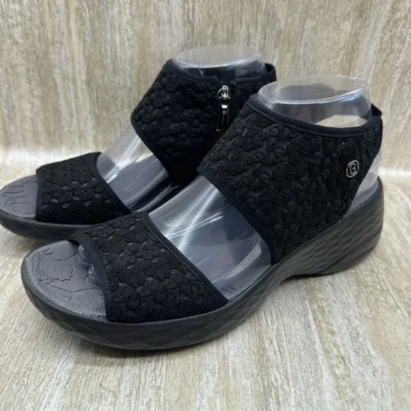 Women's Black Wedge Sandals