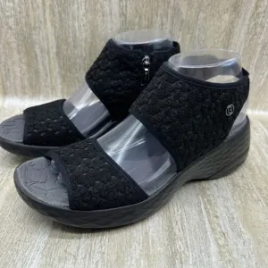 Women's Black Wedge Sandals