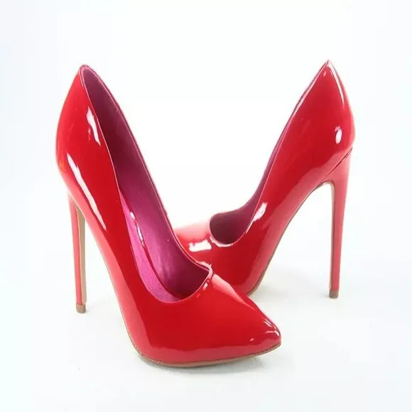 Women's Bridal Sexy Color Pointed Toe Patent Pump Heels Shoes